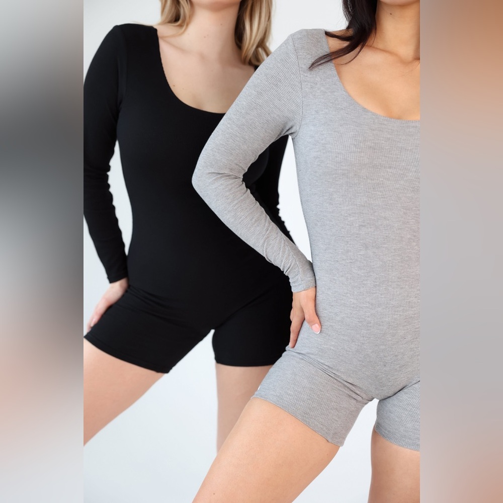 Klassy Network Long Sleeve Scoop Neck Brami Romper